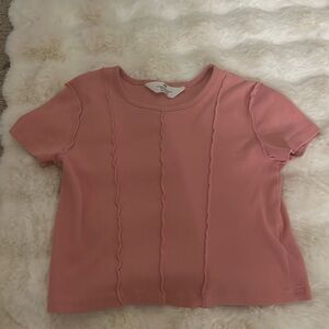 H&M dusky pink cropped shirt.